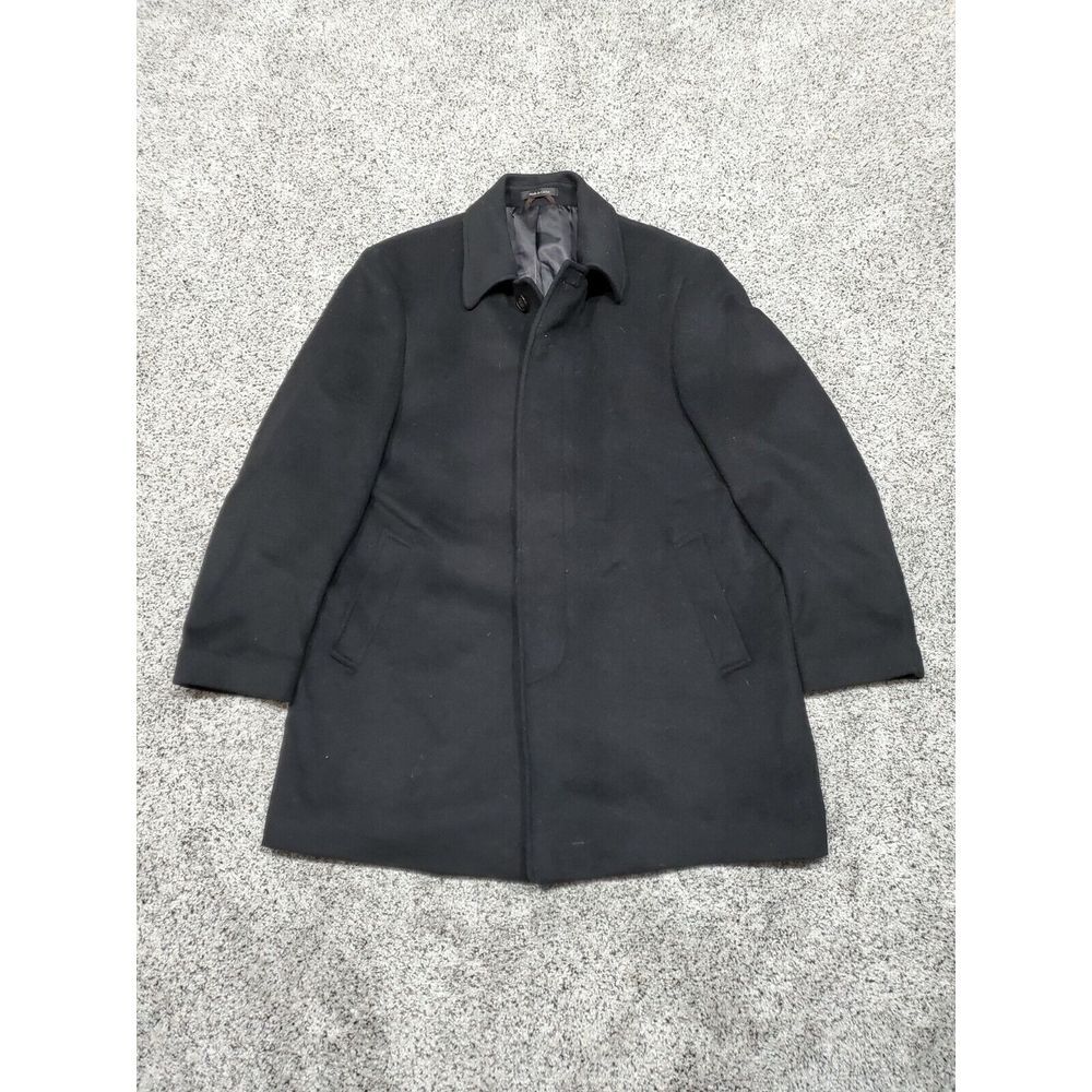 Ralph Lauren Men's Size 44R Black Wool Long Overcoat Coat